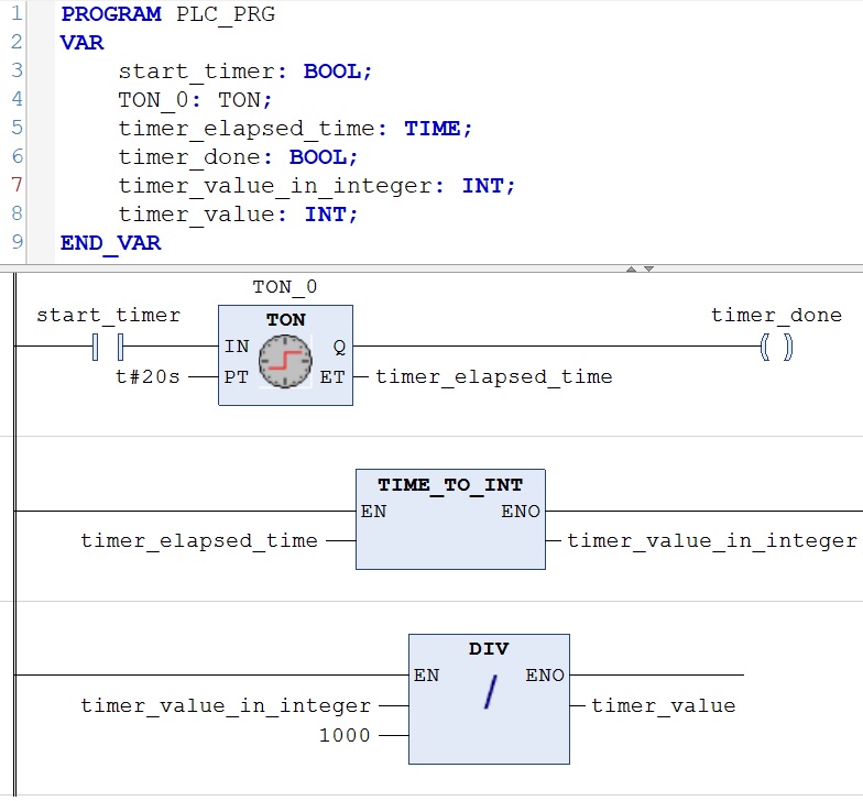 simple ladder logic of alarm management